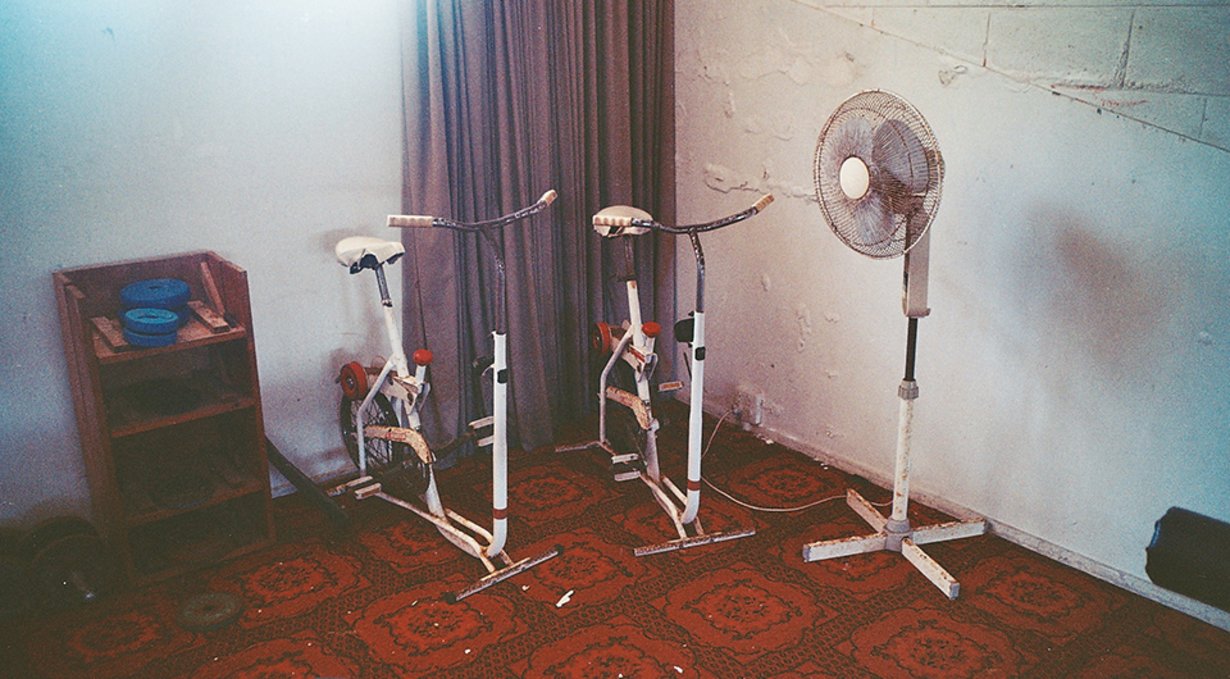 a picture of a set of vintage exercise bikes