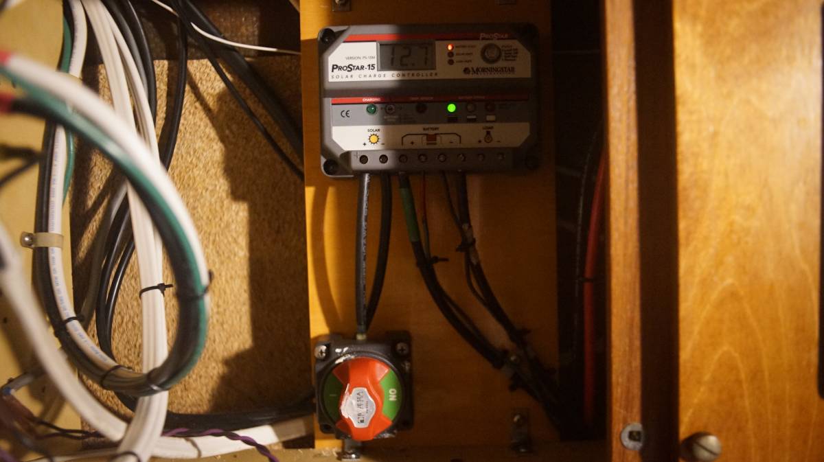 a solar controller with an on and off switch wired in