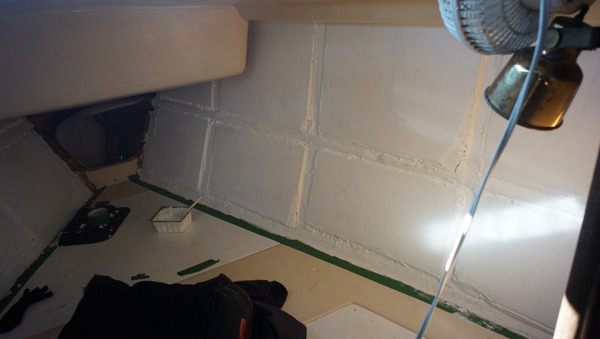 a photo of rek painting over bits of cut foam insulation