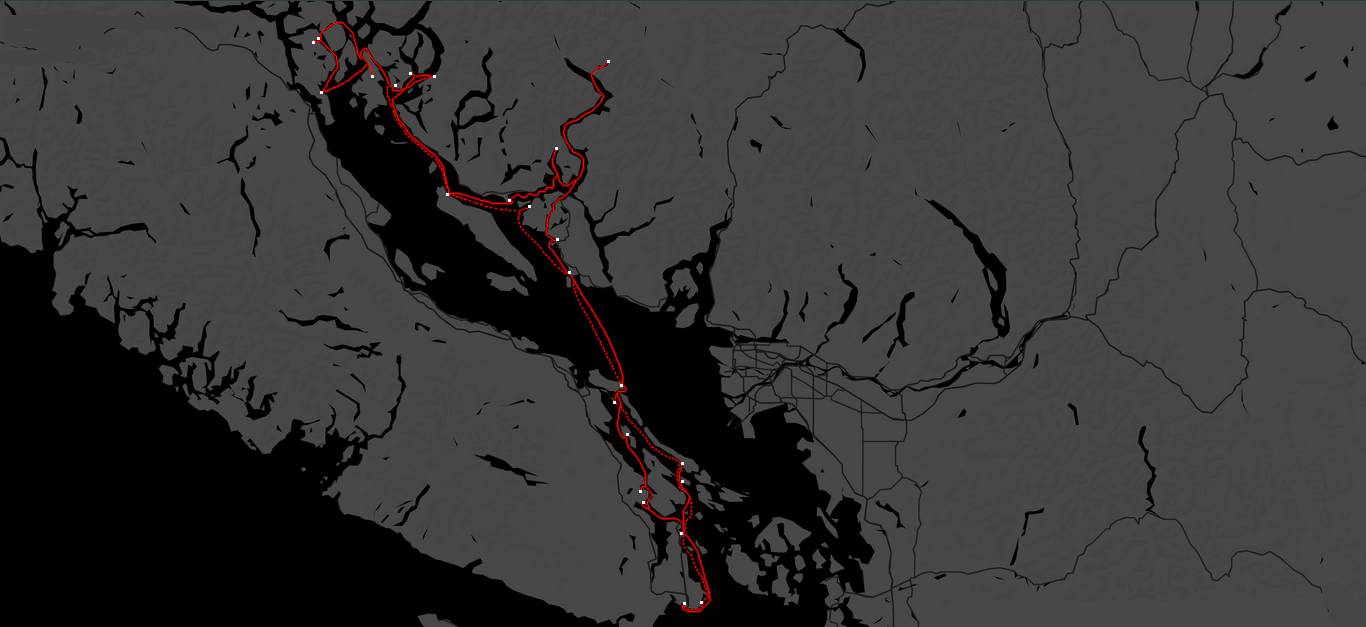 202 sailing route in bc canada