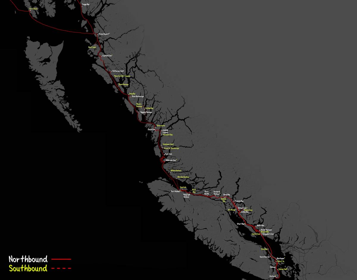 2024 sailing route in bc canada