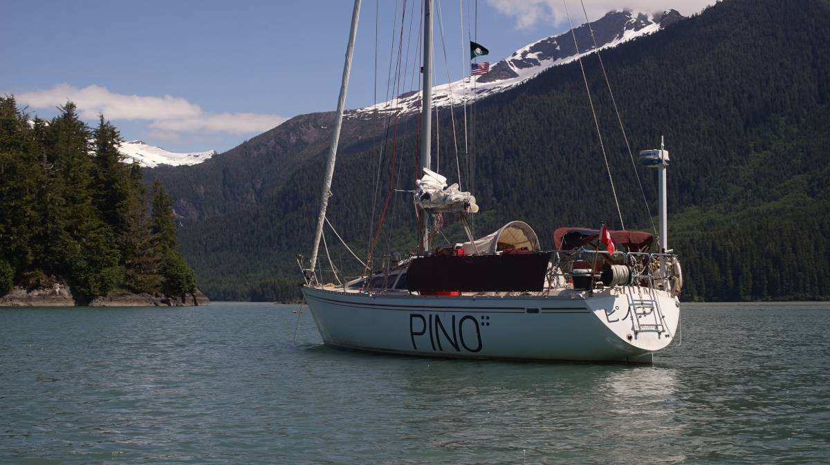 pino at anchor, looking very handsome